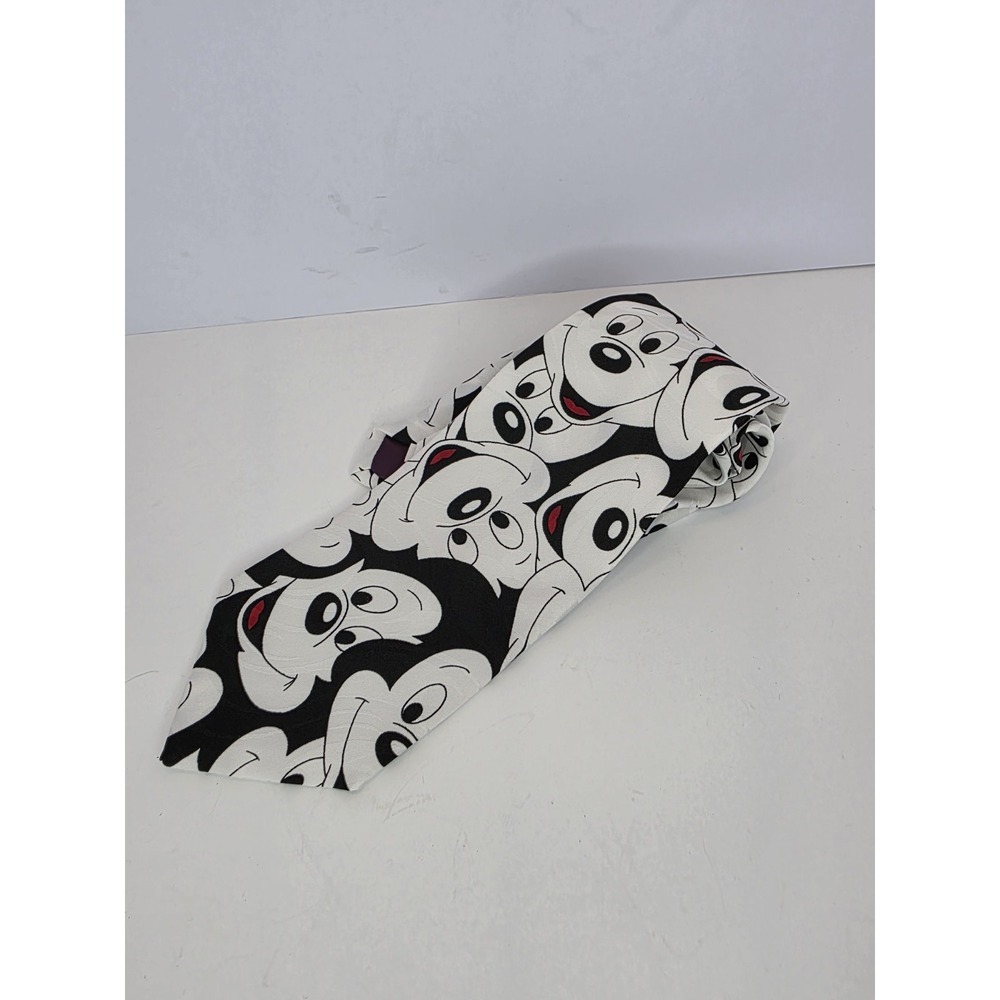 Vintage Disney Mickey Mouse Balancine Necktie Tie Black & White‎ Mouse